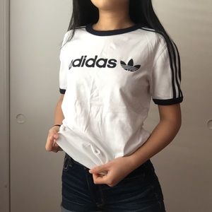 adidas navy striped shirt